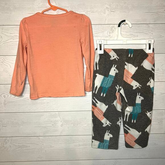 Just One You/Carter’s Llama 2 piece pajama set Size 2T - Picture 2 of 8